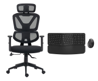 Fotel ergonomiczny Silver Monkey Fotel biurowy SMO-750 + Ergonomic 70 Combo Wireless Set